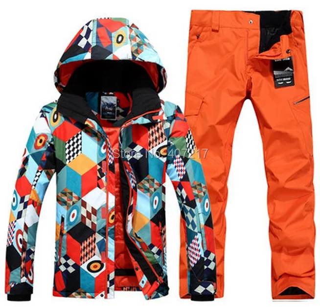 2017 Новый мужской синий лыжный костюм для сноубординга волшебный куб лыжная