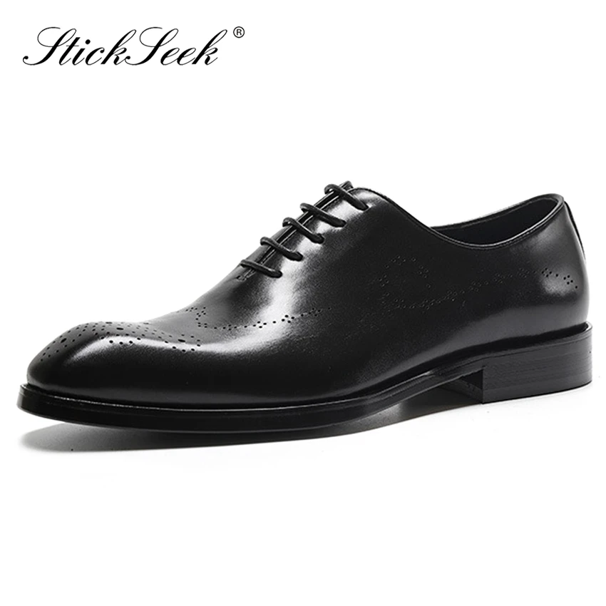 Summer Designer Genuine Leather Formal Breathable Brogues Shoes Square Toe Men's Handcrafted Medallion Oxfords For Male SG194 | Обувь