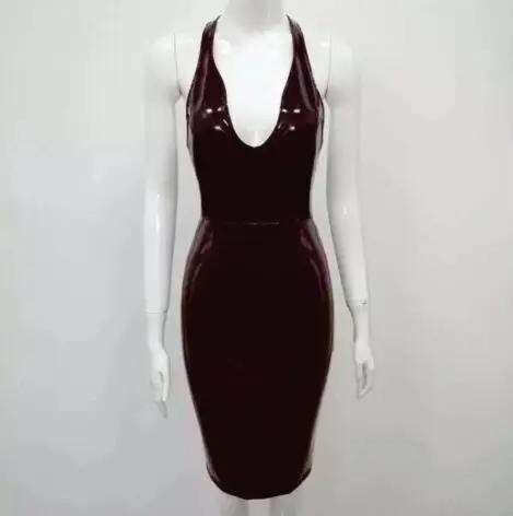 Новинка 2017 года Спагетти ремень v образным вырезом вина латекса пикантные Для