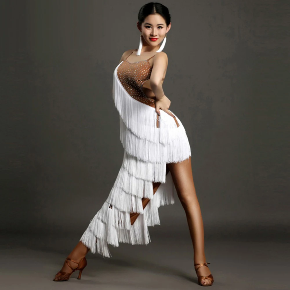 Платье с бахромой для латиноамериканских танцев платье бальных китайский костюм