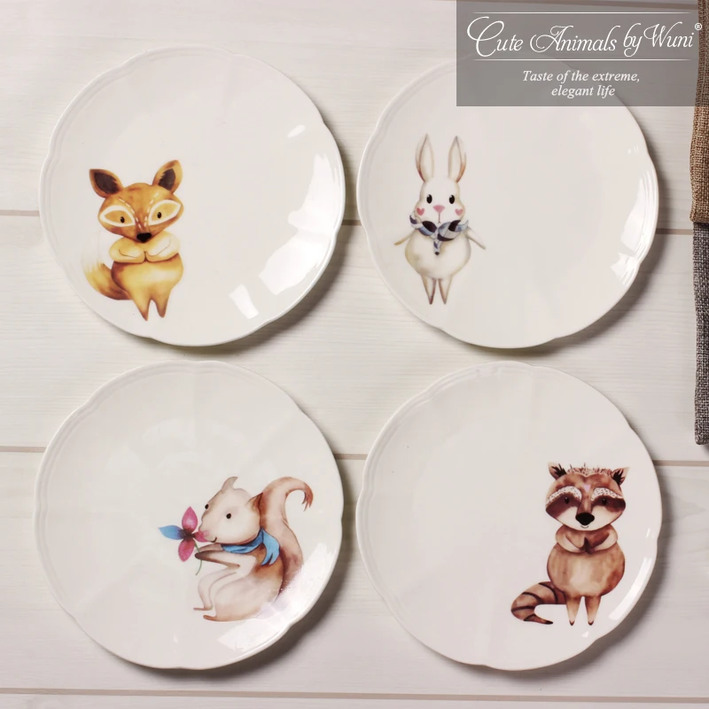 Геометрическая керамическая 8 дюймовая тарелка блюдо костяной фарфор десерт