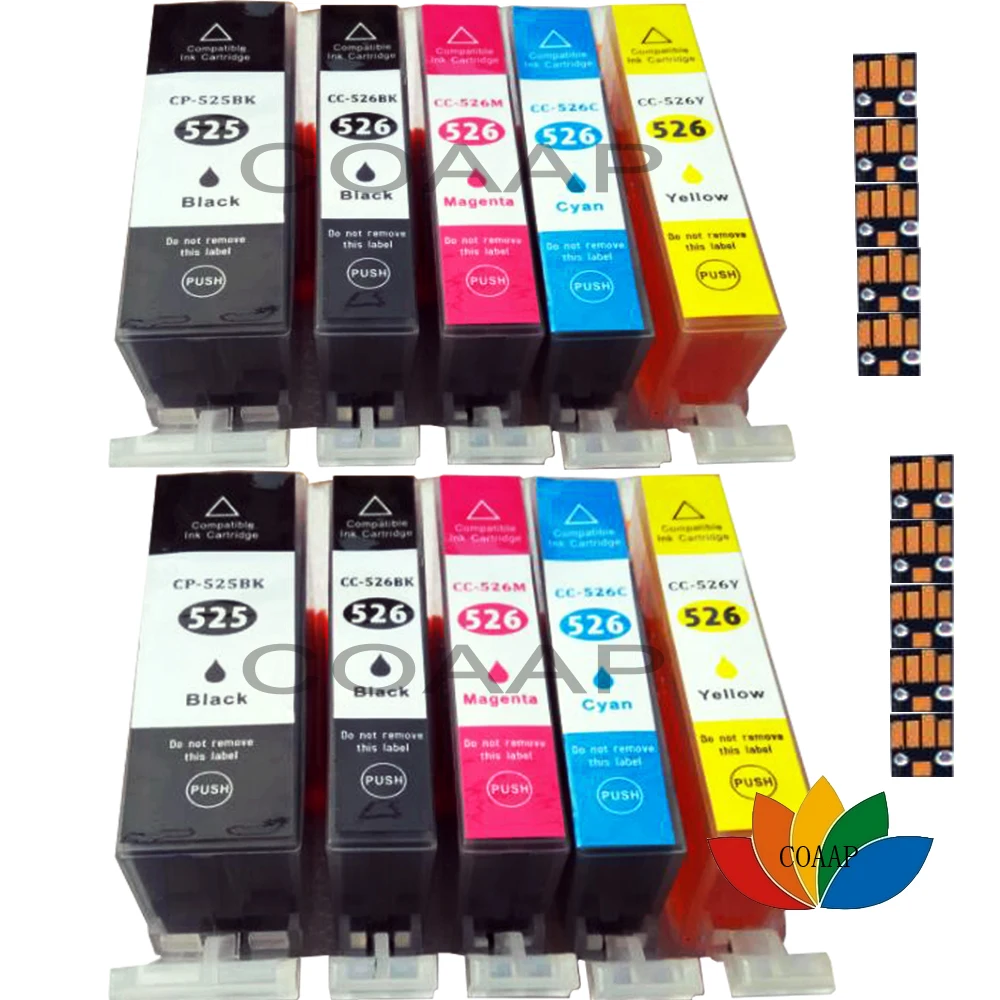 10 совместимый чернильный картридж для Canon PGI 525XL CLI 526XL Pixma MG6110 MG6120 MG8120 MG6220 MG8250 MX885