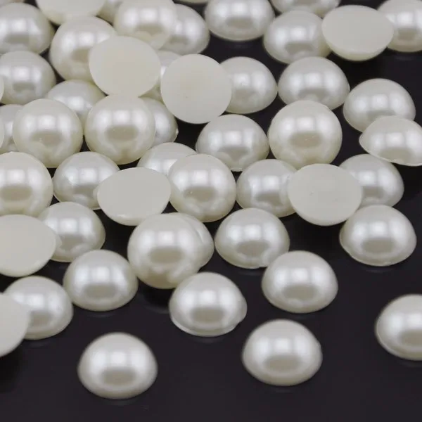 Free shipping 20pcs 10mm Beige imitation pearl beads half round Flatback Pearl DIY Phone Case DIY Design Deco Supply