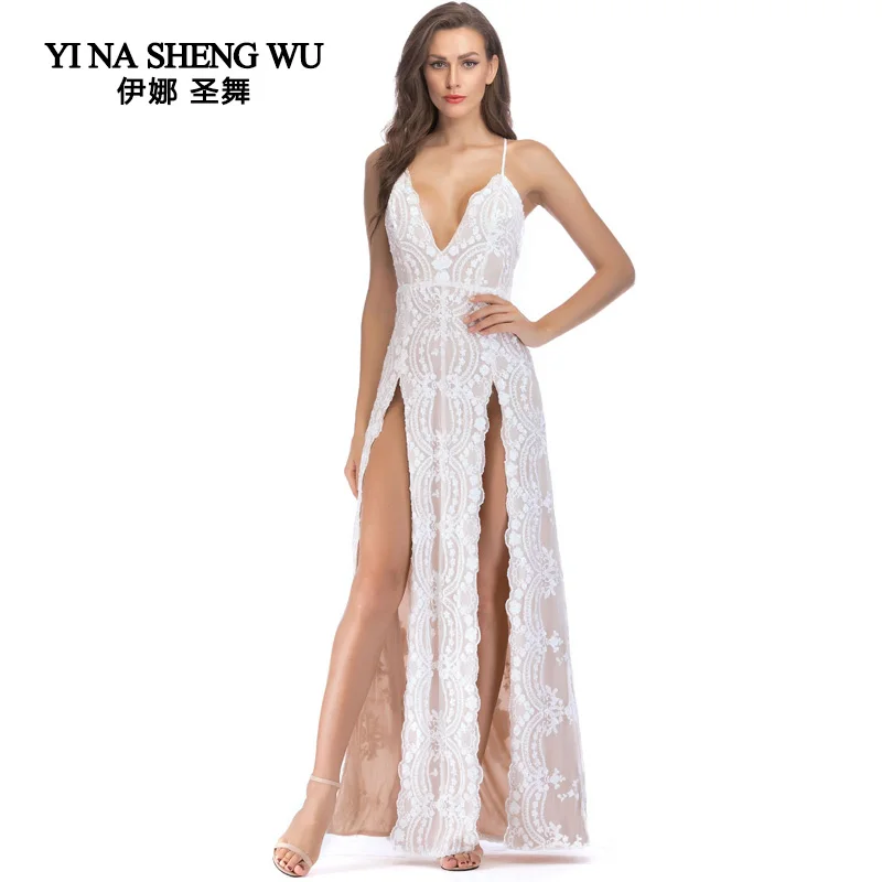 Платье женское длинное без бретелек с блестками и открытой спиной|Женские