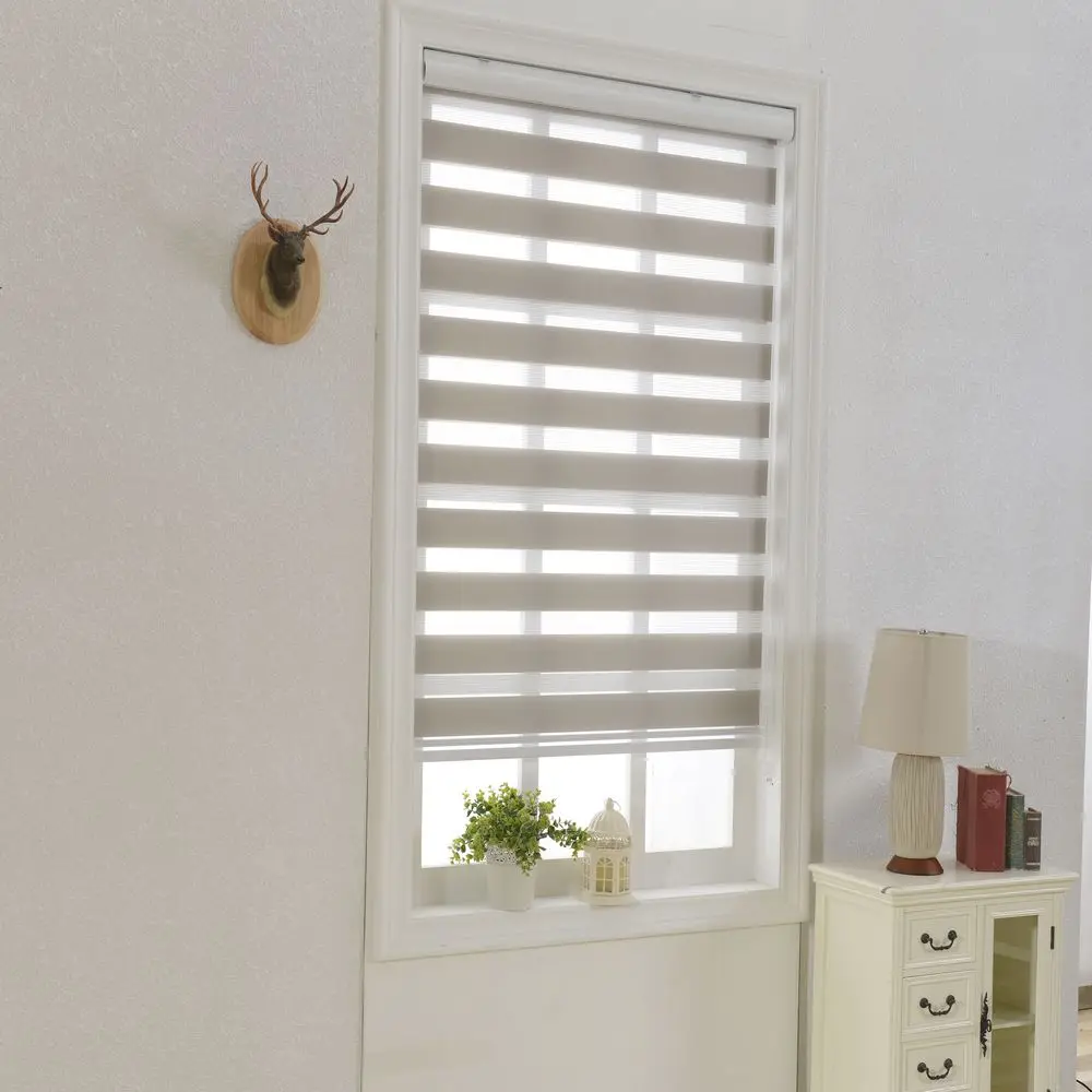 Горизонтальное окно отвесный тент жалюзи с зеброй двойные рольставни и