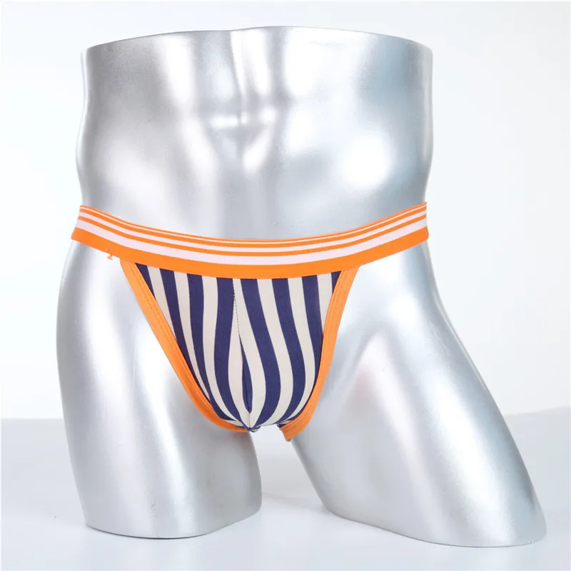 YUFEIDA Men's Striped Underwear Sexy Briefs Cueca Bikini Penis Cover Sinto Masculino Sex Underpants Modal Slip Homme |