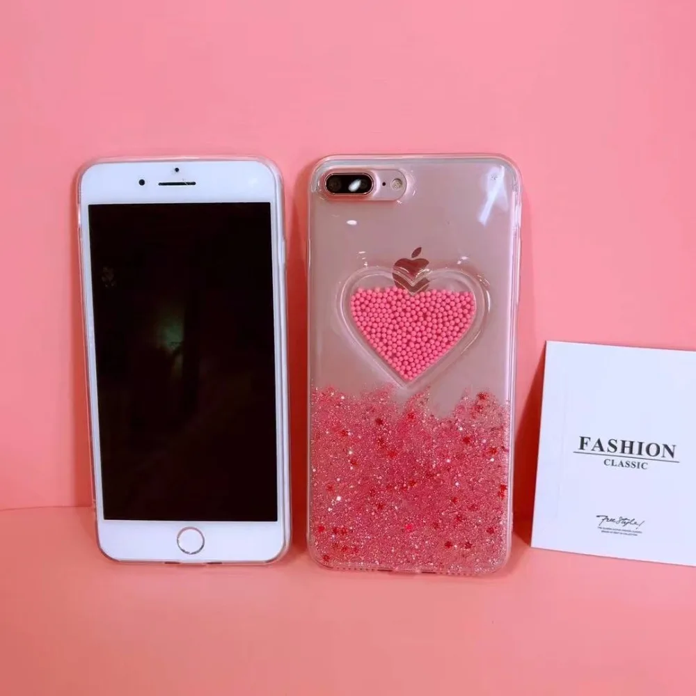 Чехлы для телефонов iPhone X Love Flow Beads прозрачный градиент фантазия чехол IPhone 7 6 6S 8 Plus