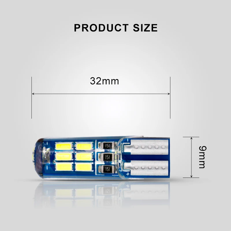 2 шт. W5W светодиодный T10 автомобильные лампы 12 В 3014 15SMD белый силикон 6500K 194 Авто