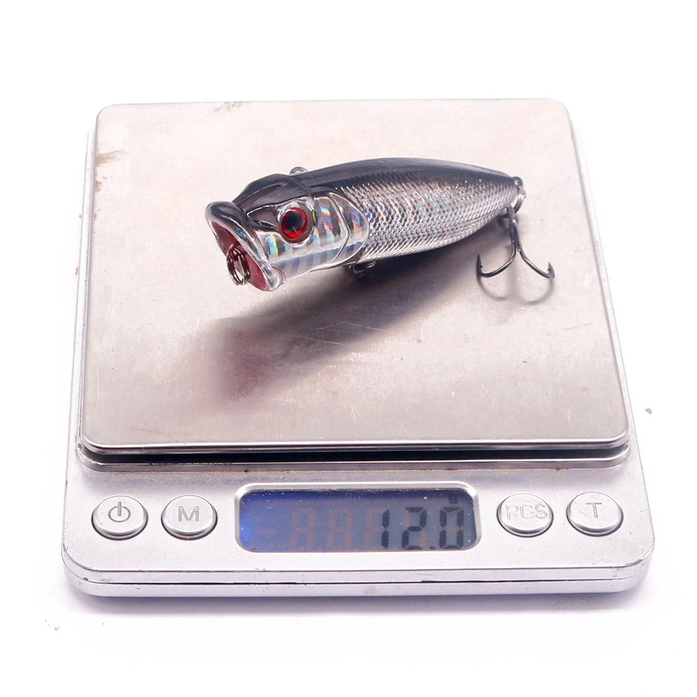 

1Pcs Laser Popper Fishing Lure 7cm 12g 6# Hooks Pesca Hard Fishing Bait Lifelike Lures Fakebait Wobbler Isca Artificial Swimbait
