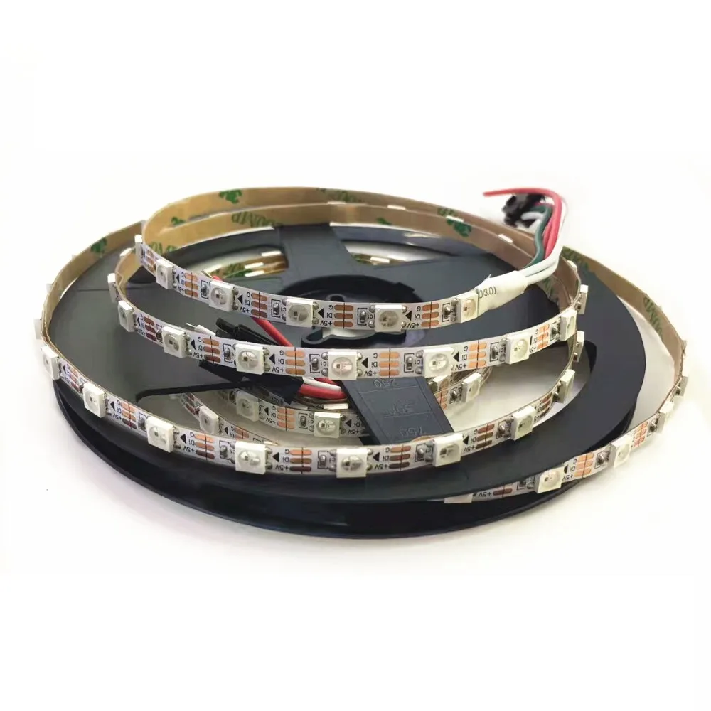 Индивидуально Адресуемая светодиодная RGB лента 2812 5050 SMD WS2812B Светодиодная e DC 5 В