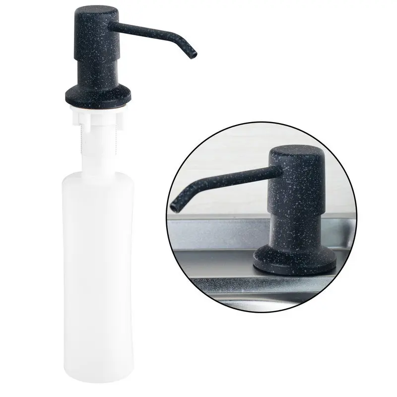 

Free shipping Kitchen sink hand soap dispenser brass head ABS bottle liquid soap dispenser box