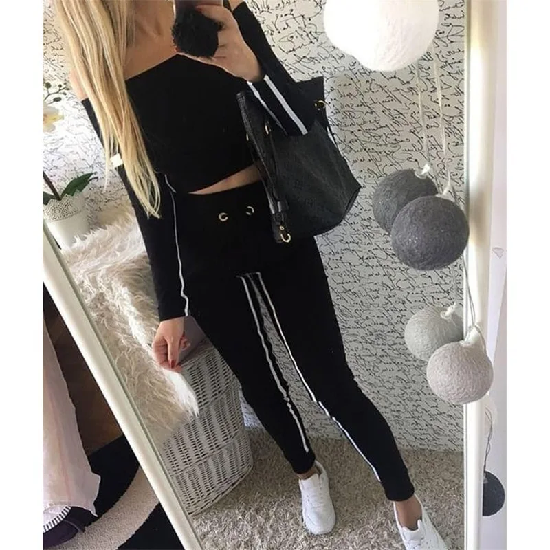 Женский комплект 2 шт. Спортивные Повседневные Топы без бретелек на плечах костюм