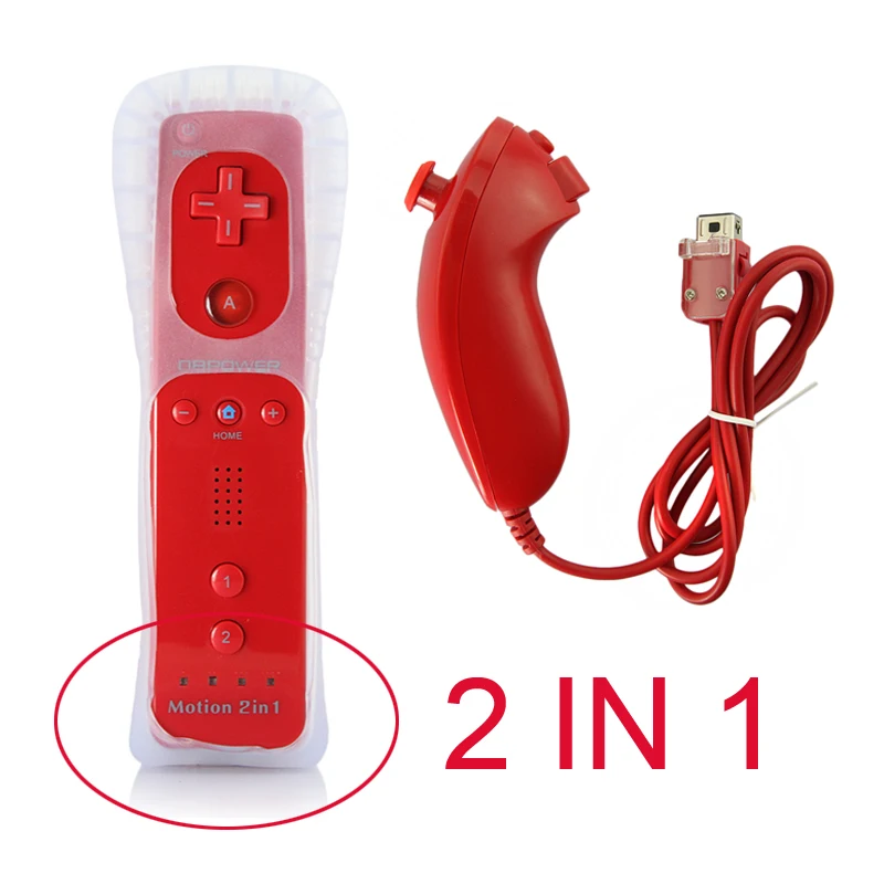 2 в 1 беспроводной пульт дистанционного управления Встроенный для Wii и Nunchuk +