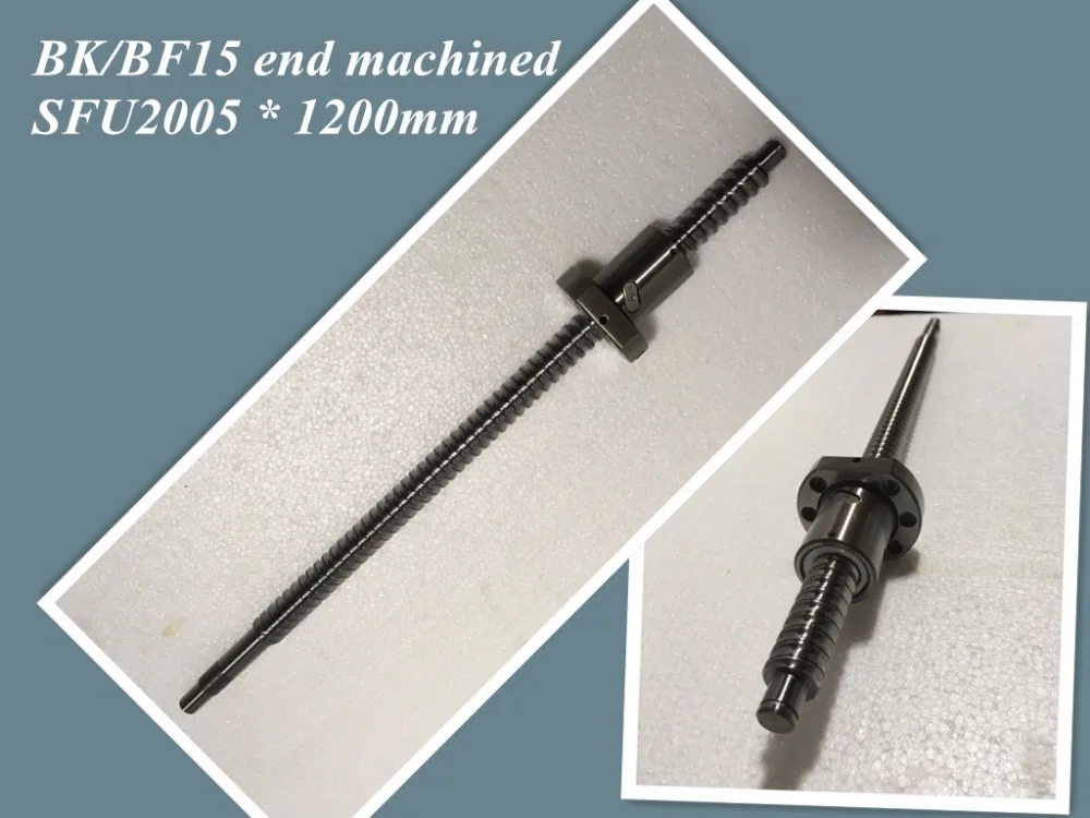 1 шт. 20 мм ШВП проката C7 ballscrew 2005 SFU2005 1200 BK15 BF15 end обработки + Металл дефлектор