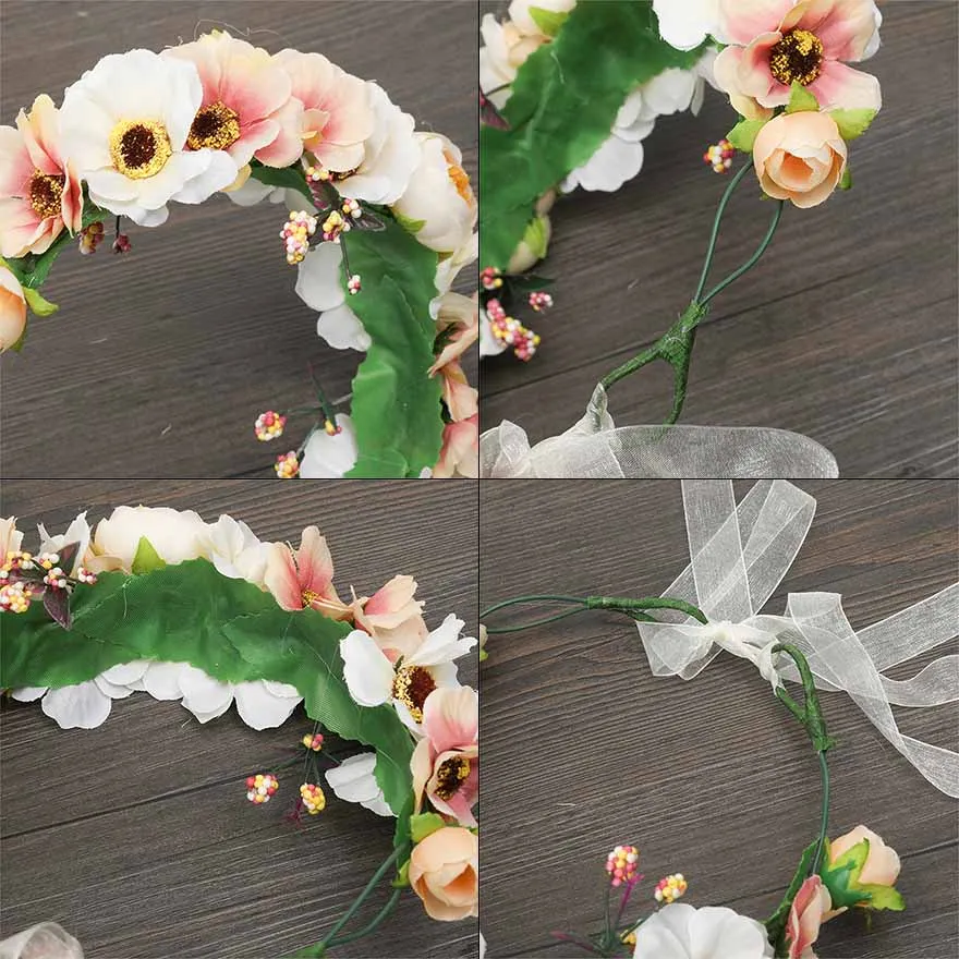 Женский маленький ободок для волос MOLANS модный разноцветный с цветами и листьями