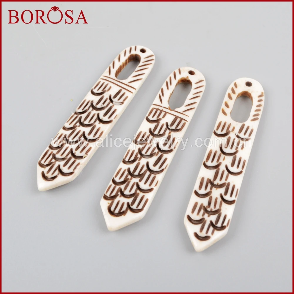 BOROSA OX белая кость очарование Drusy кулон из бисера для женщин мода натуральная