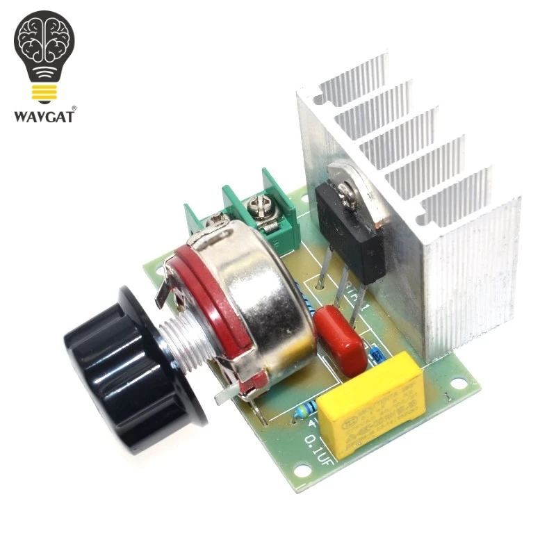 Регулятор напряжения переменного тока WAVGAT 220 В 4000 Вт диммер SCR|voltage regulator|dimmer 220vdimmer