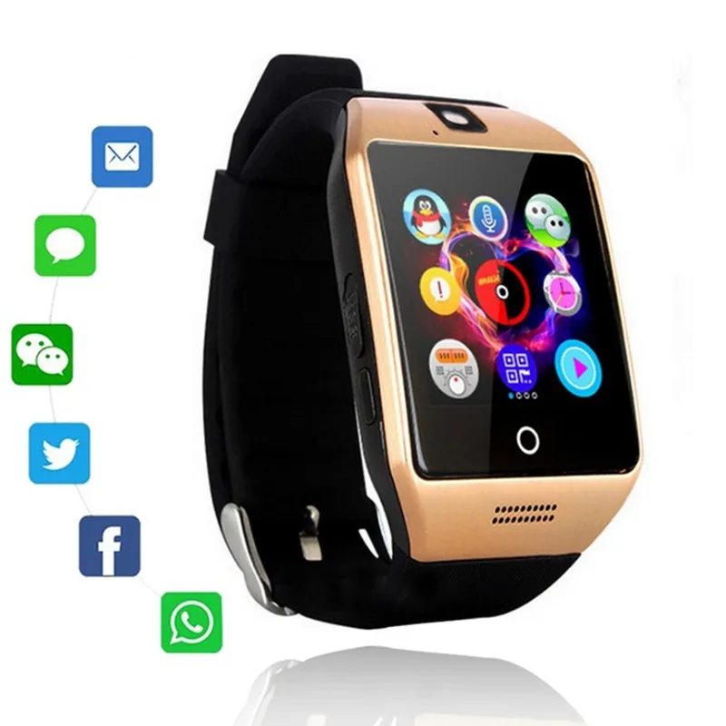 Умные часы Q18 SmartWatch поддержка sim карты TF Телефон Вызов Push Message камера Bluetooth