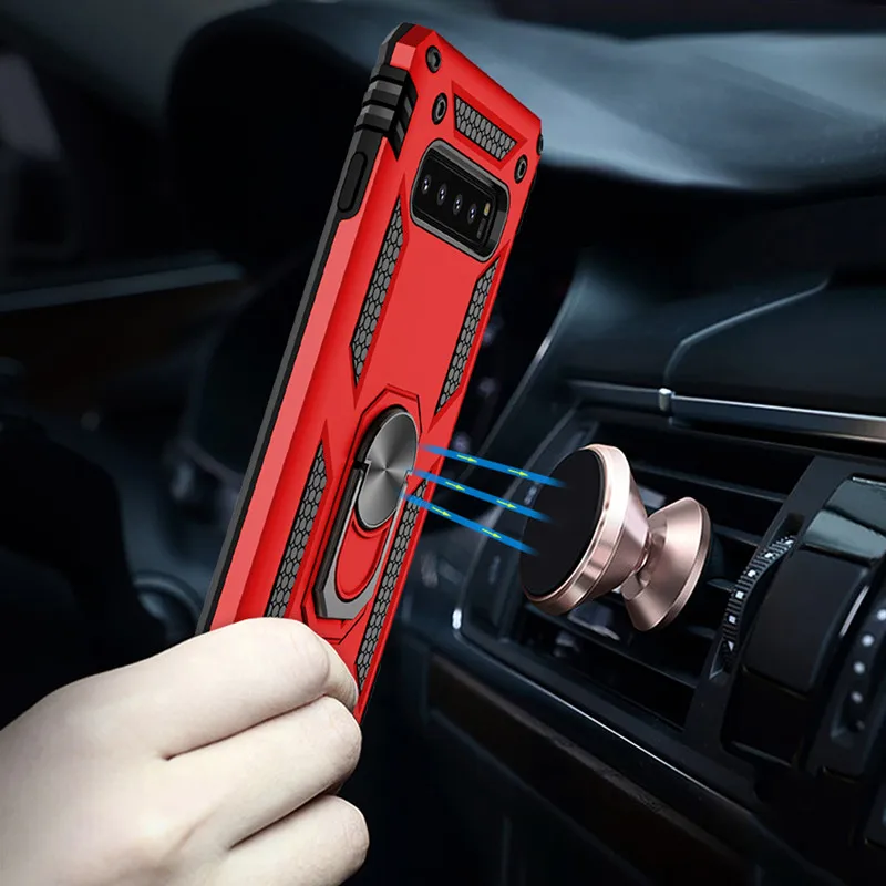 Защитный силиконовый чехол для Samsung Galaxy S10 S8 S9 E 5G Plus ударопрочный магнит тяжелых