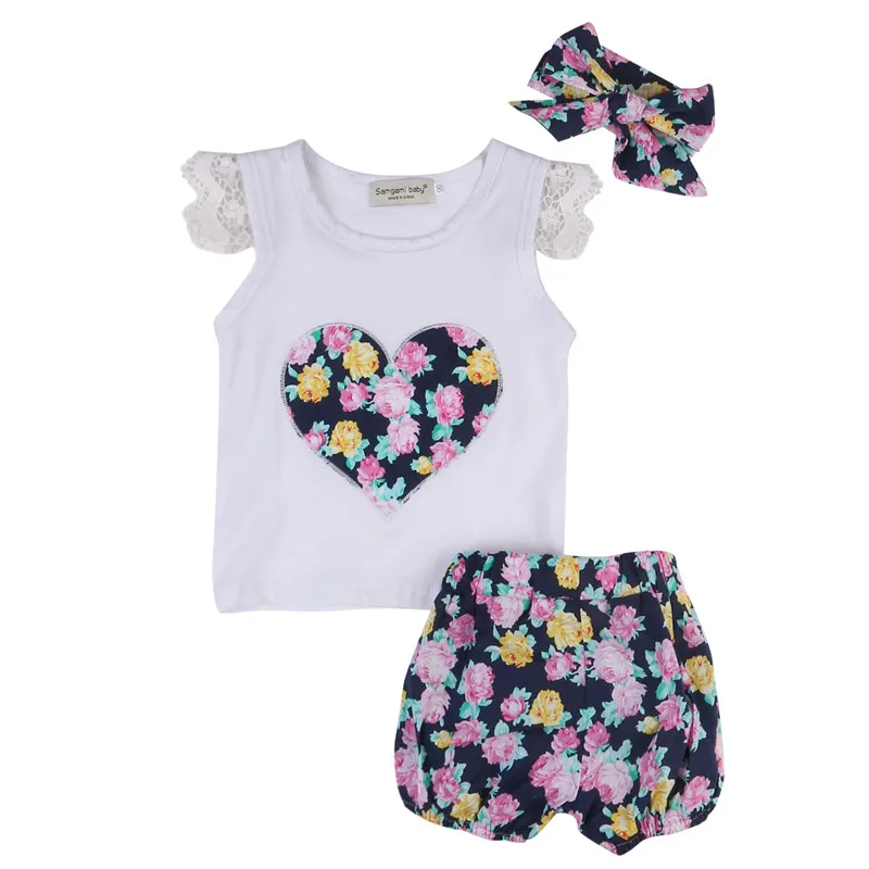

Toddler Kids Baby Girls Outfits Clothes T-shirt Tops+Pants/Shorts/Skirt 2PCS Set