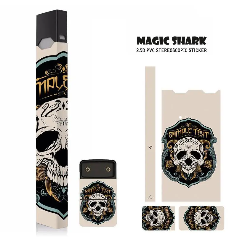Magic Shark 2.5d стерео чехол с черепом пленка наклейка кожа для Juul электронная на