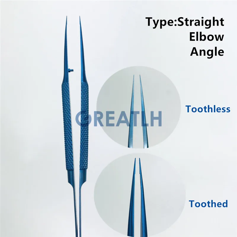18cm Titanium Alloy Round Handle Eyelid Tweezers Platform double eyelid tool fine tissue forceps Ophthalmic Instruments | Красота и
