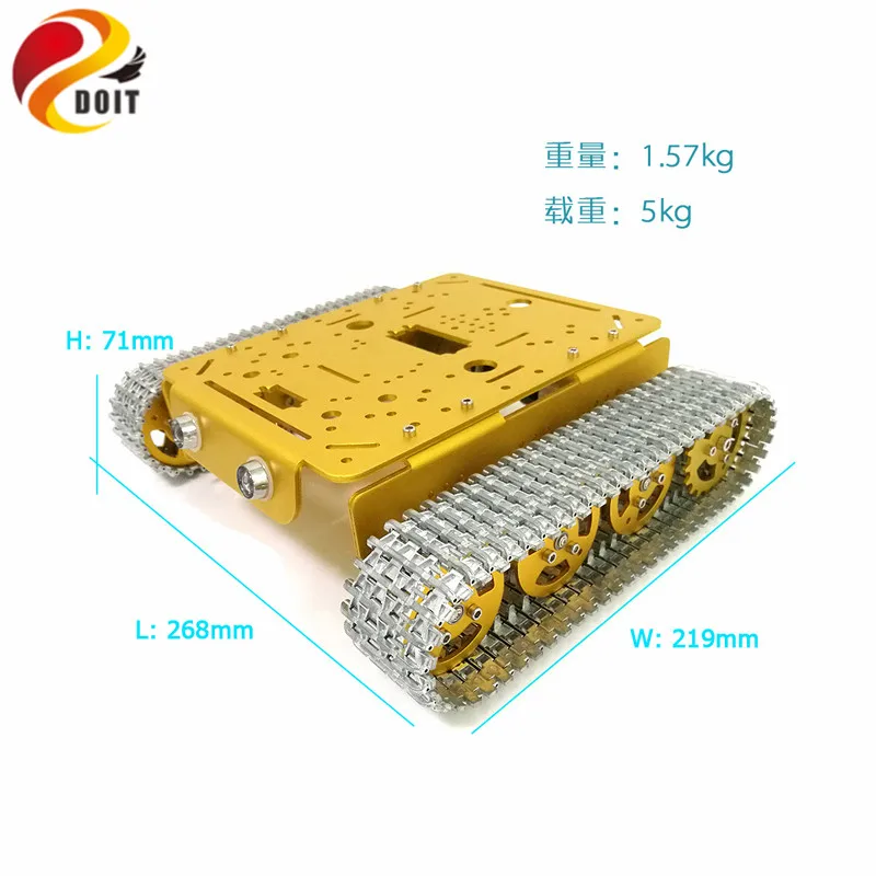 Все металлические гусеничный rc робот гусеничные шасси танка модели Chase caterpillar с
