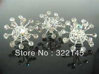 100pcs multi spray bridal wedding prom crystal rhinestone hair twists spins pins