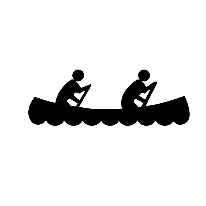 

Creative 16.7*5.8CM Fun Race Car Decals Canoe For Two Vinyl Car Decorative Accessories Can be pasted to any flat surface Jdm