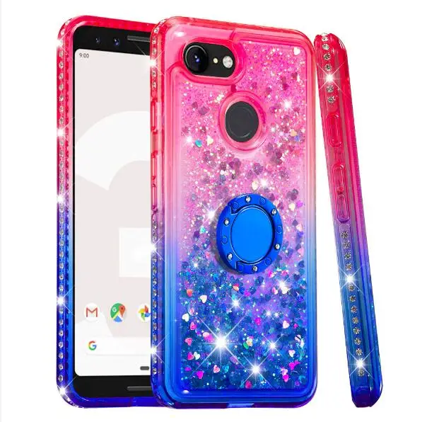 Модный Блестящий чехол стразы для телефона Google Pixel 3 XL вращающийся держатель с