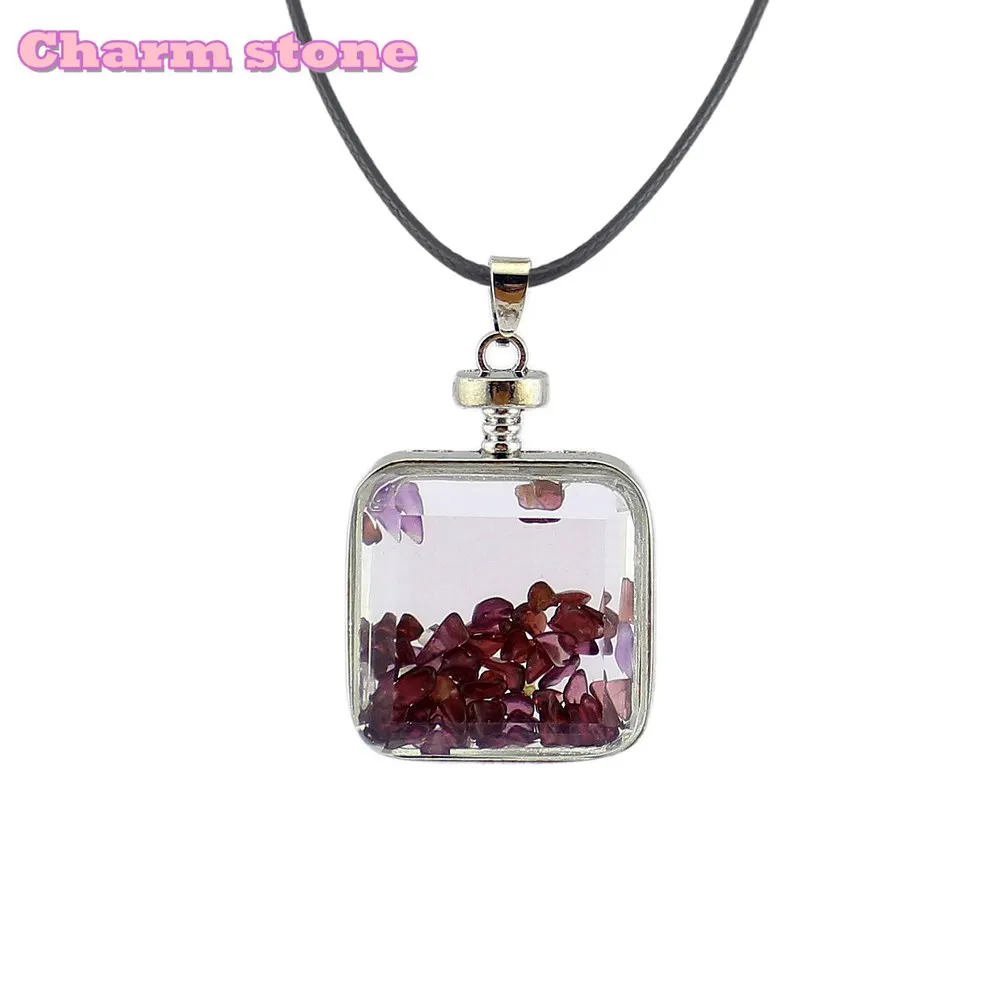 Хрустальная подвеска в виде бутылочки желаний из дробленого камня модные