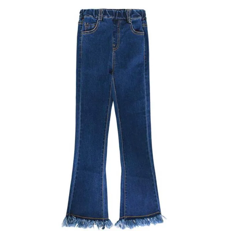 Джинсовые штаны для девочек от 4 до 12 лет осенние повседневные обтягивающие брюки