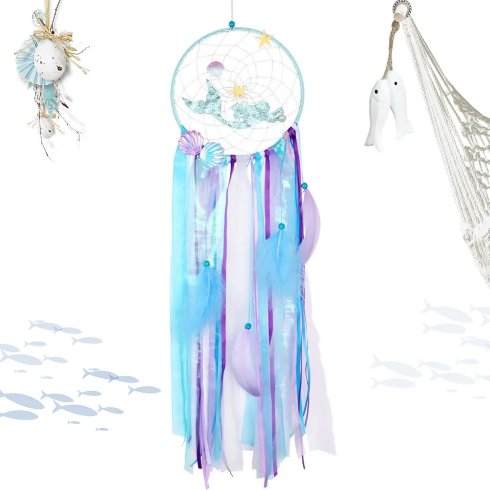 OurWarm Under The Sea вечерние украшения Русалка Dream Catcher Baby Shower Русалка тематические вечеринки синий колокольчиков дома Настенный декор