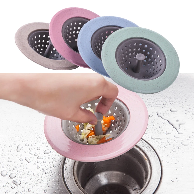 Kitchen Suckers Silicone Water Filter Anti-blocking Tools Wheat Straw Sink Strainer Round Floor Drain Cover Bathroom Sewer | Дом и сад