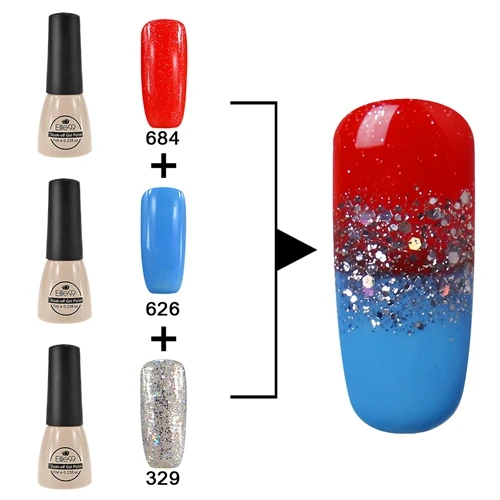 ZH-C055 Elite99 3 шт. Гель-лак Vernis 7 мл Гель-лак для ногтей кисть основа верхнее покрытие Vernis полуперманентный УФ-гель-эмаль DIY маникюрный салон - Цвет: ZH-C055