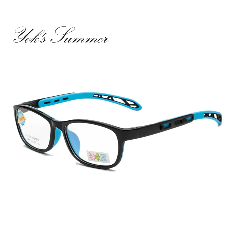 C6 Black Blue YOK'S TR90 силиконовые двухслойные детские оптические очки, оправа для детей, регулируемые ноги по рецепту, очки для близорукости, дальнозоркости CN1277 - Цвет оправы: C6 Black Blue