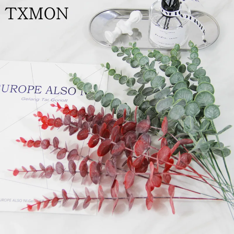 Моделирование зеленых растений один лист эвкалипта имитация сухой филиал