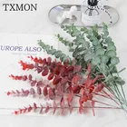 Моделирование зеленых растений один лист эвкалипта имитация сухой филиал искусственный цветок для свадьбы съемки реквизит украшения дома