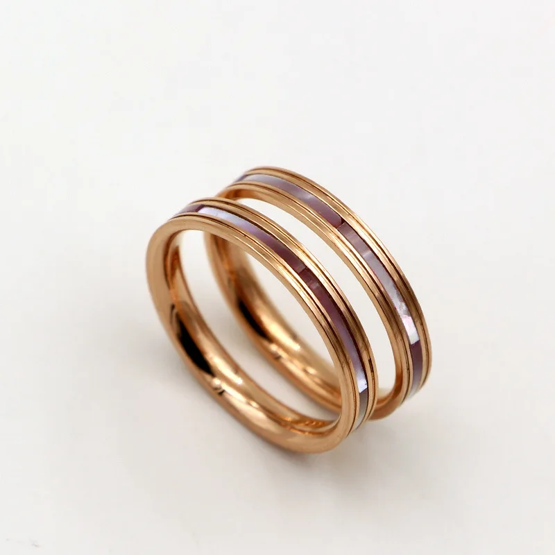 Женское кольцо из нержавеющей стали под розовое золото