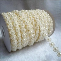 5yards fishing line artificial abs imitation pearl beads chain garland flowers for wedding bridal bouquet flower decoration