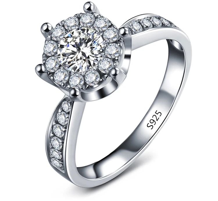 2017 женское круглое серебряное обручальное кольцо женские ювелирные изделия AAA