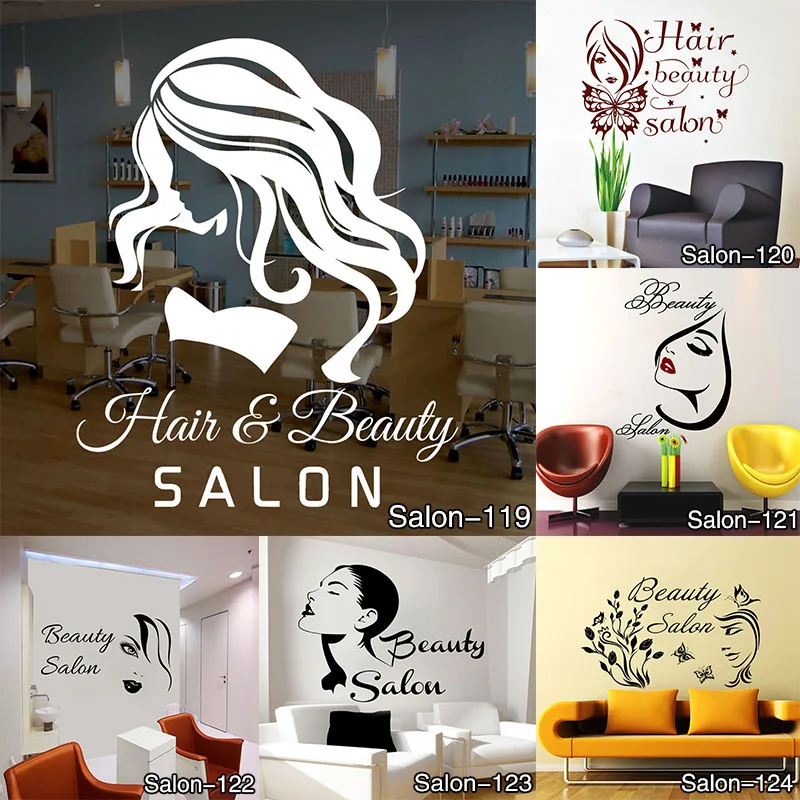Sexy Lady With Long Hair Wall Decals Beauty Salon Removable Vinyl Decor Sticker Mural For Living Room | Дом и сад