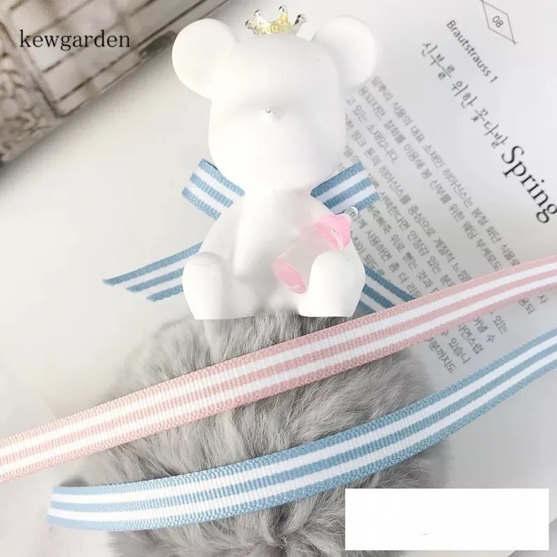 Kewgarden 3/8 &quot10 мм атласные ленты контрастных цветов в полоску Женская декоративная