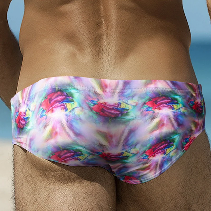 Мужской купальник с низкой талией цветочным принтом и шортами|Комбинезоны| |