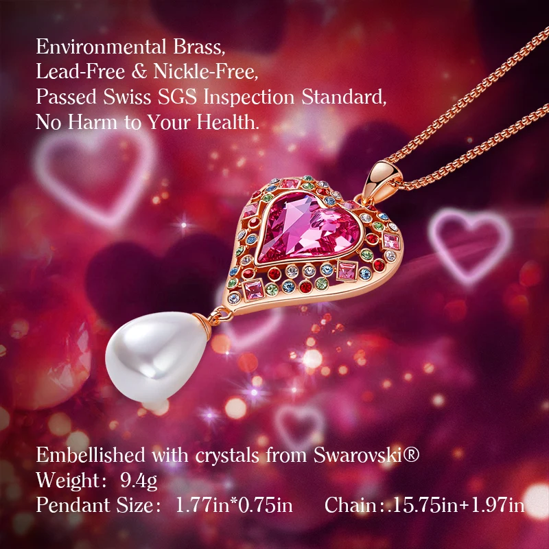 Cdyle женское золотое ожерелье украшено кристаллом сердце Радужная Подвеска