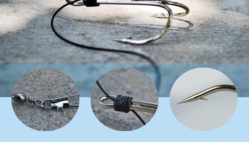 Lawaia Hooks Fishing Handmade Anchor hook Barbed Fish Hooks Three-jaw Anchor String Hook Tied Boxed Fishing Tackle Accessories