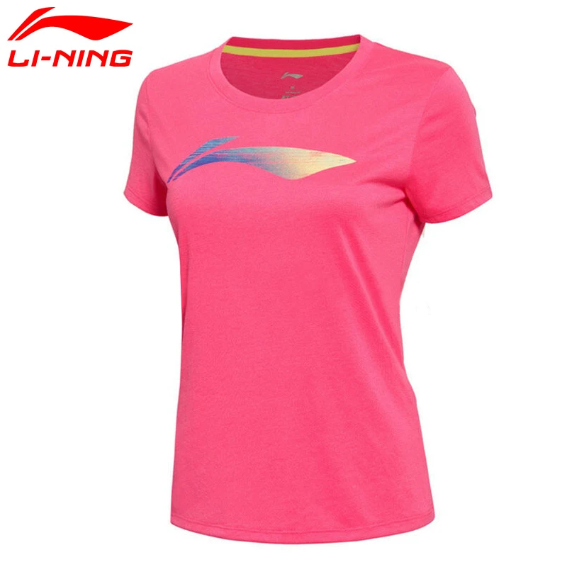 Li-Ning Для женщин Обучение футболка быстросохнущая Regular Fit круглый Средства ухода