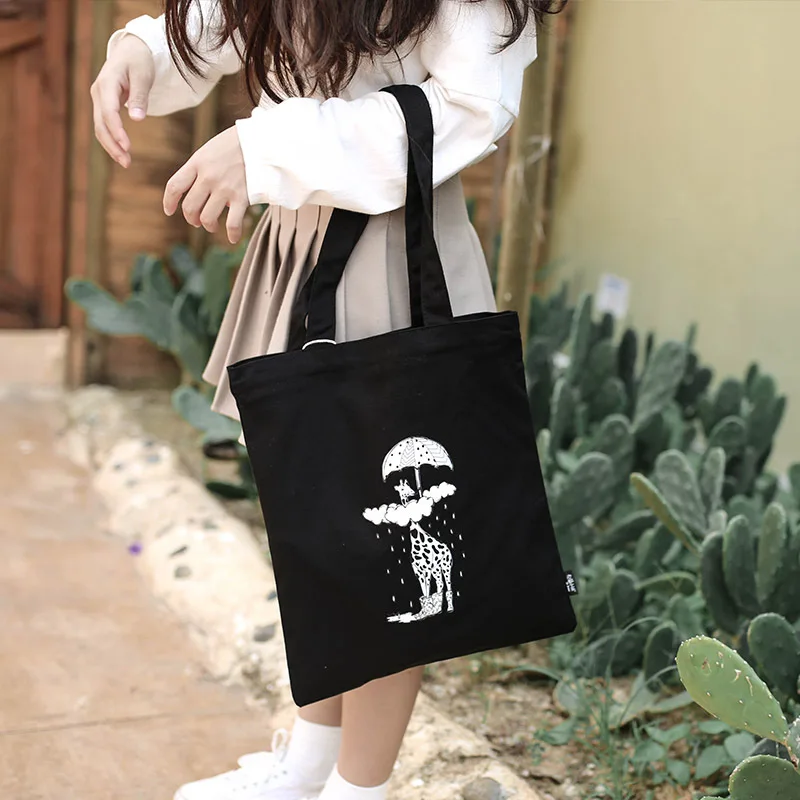 NJ SHOP Корейская Холщовая Сумка с изображением жирафа забавная картина кошелек