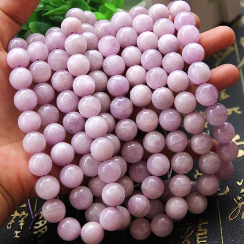 Круглые Бусины Из Натурального кунцита 19 см/str полудрагоценные Гладкие бусины 8
