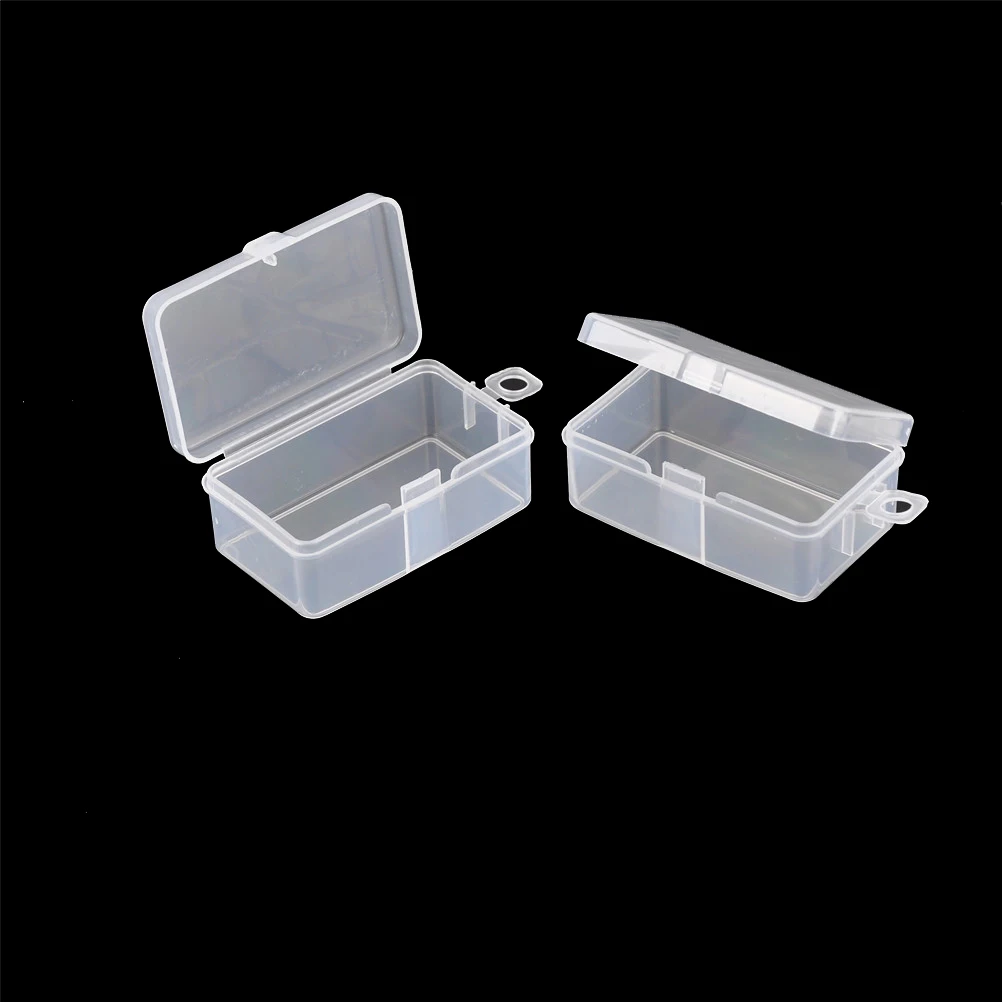 

2pcs/lot Transparent Toolbox Electronic Plastic Parts Container Tool Box Sewing Fish Hook Component Storage Box 6.9*3.9*2.6cm